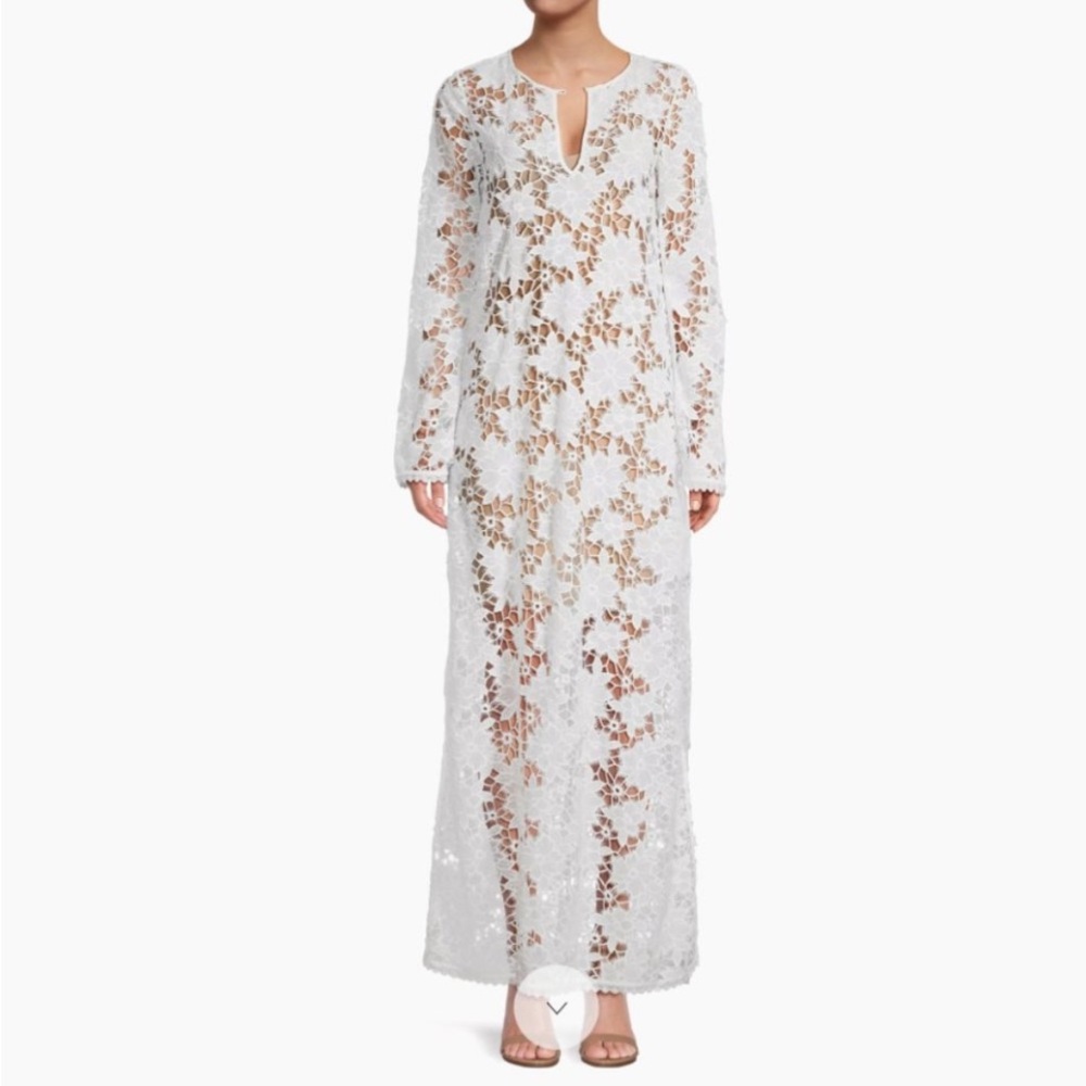 Johnny Was Floral Garden Lace Maxi Dress   NEW